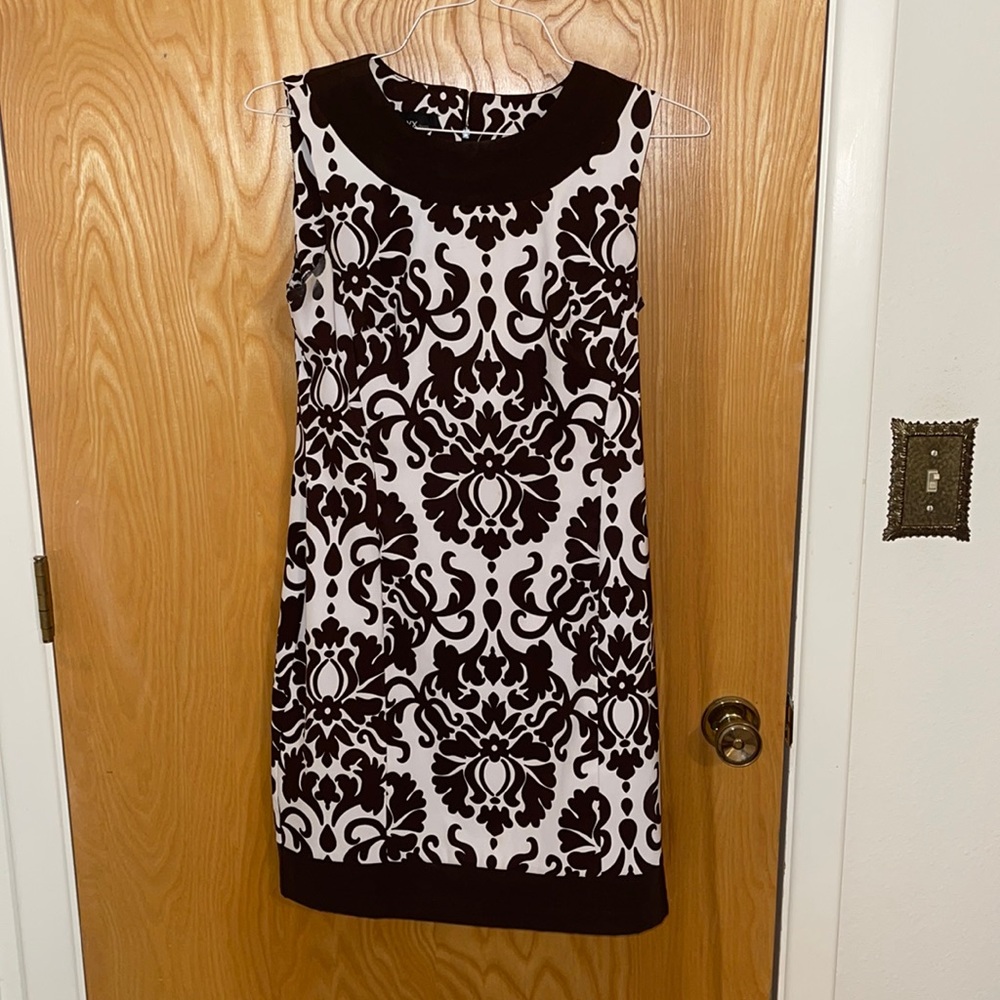 Brown & White Dress